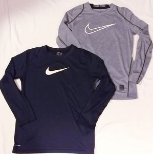 Bundle of 2 boys sz Large Nike drifit LS shirts